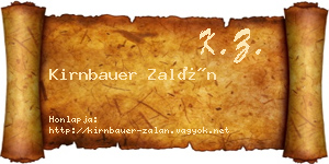 Kirnbauer Zalán névjegykártya