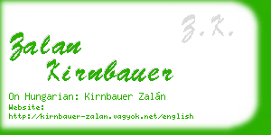 zalan kirnbauer business card
